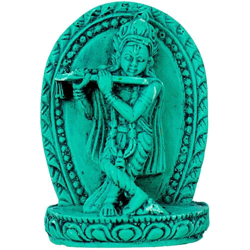 1.5" Turquoise Figurine - Krishna