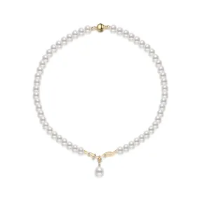 18K Gold Freshwater Pearl Necklace KN00078 | STARRY