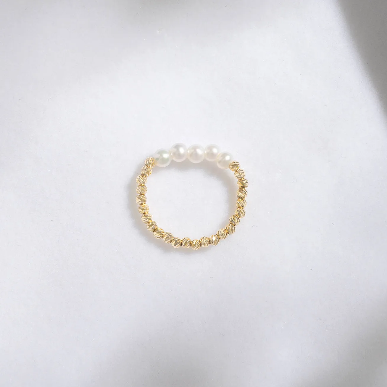 18k Solid Gold Freshwater Pearl Ring KR00035