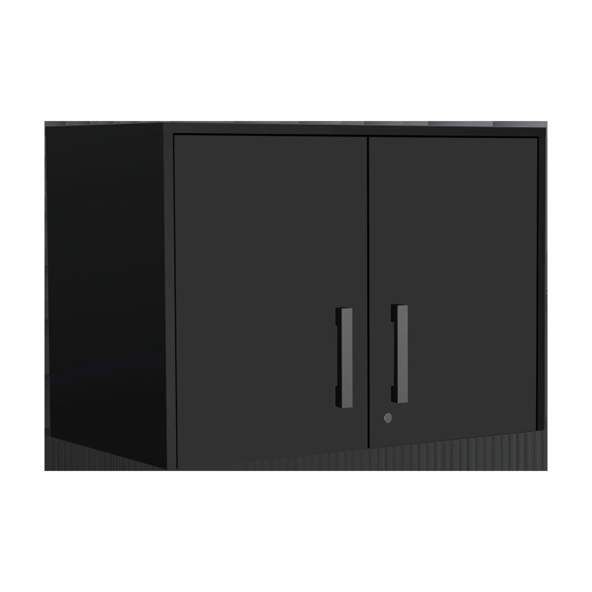 28 Black Wall mounted Accent Cabinet With Eight Shelves And Six Drawers