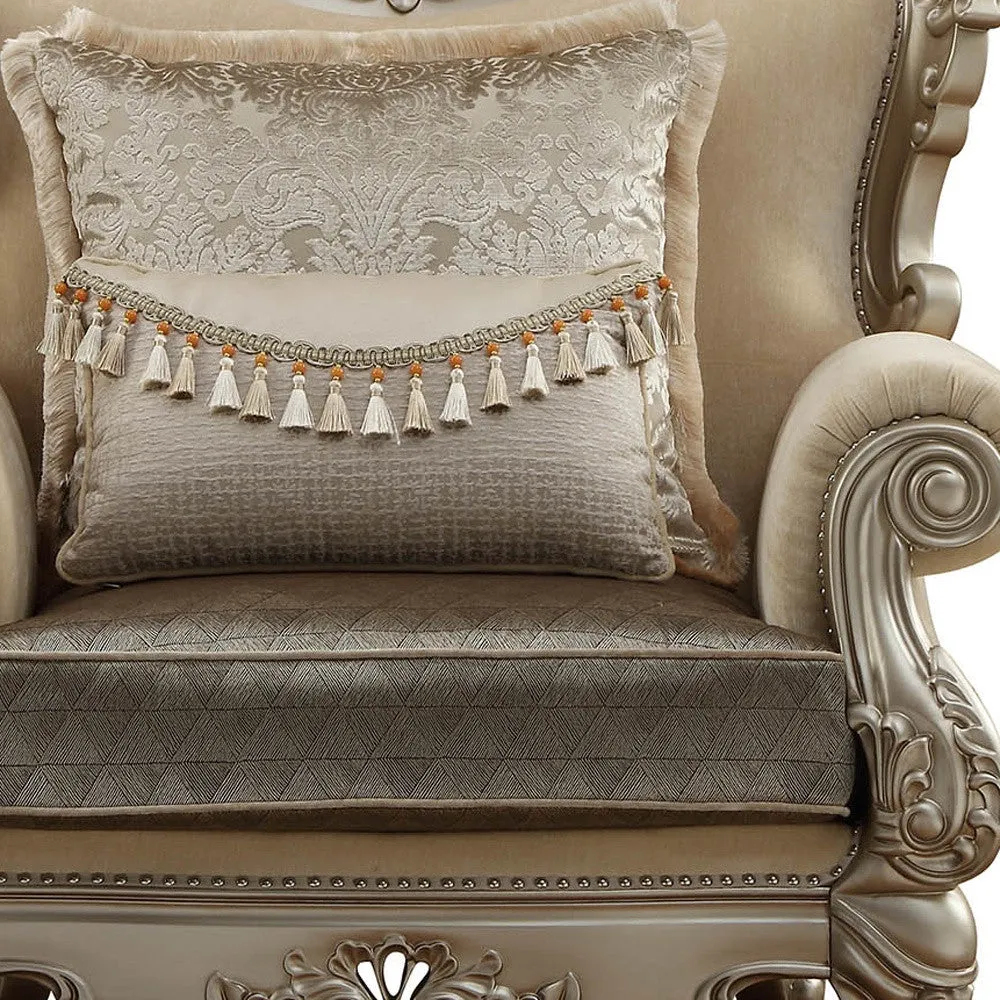 44 Champagne Fabric Trellis Club Chair