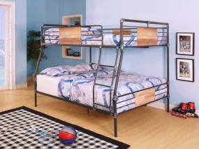 83 X 65 X 68 Sandy Black  Dark Bronze Handbrushed Queen Over Queen Bunk Bed