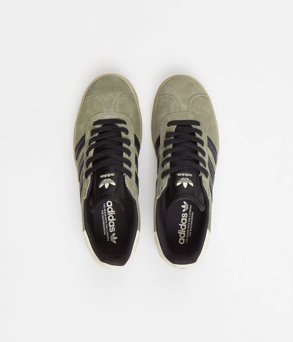 Adidas Gazelle ADV Shoes - Olive Strata / Core Black / Ecru Tint