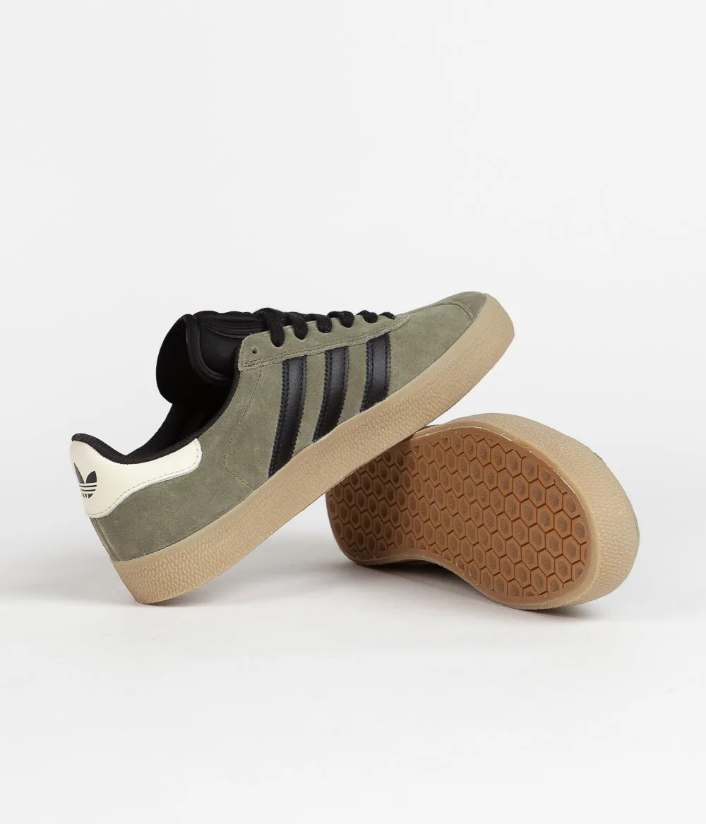 Adidas Gazelle ADV Shoes - Olive Strata / Core Black / Ecru Tint