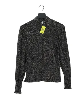 & Other Stories Women's Blouse M Black Cotton with Elastane