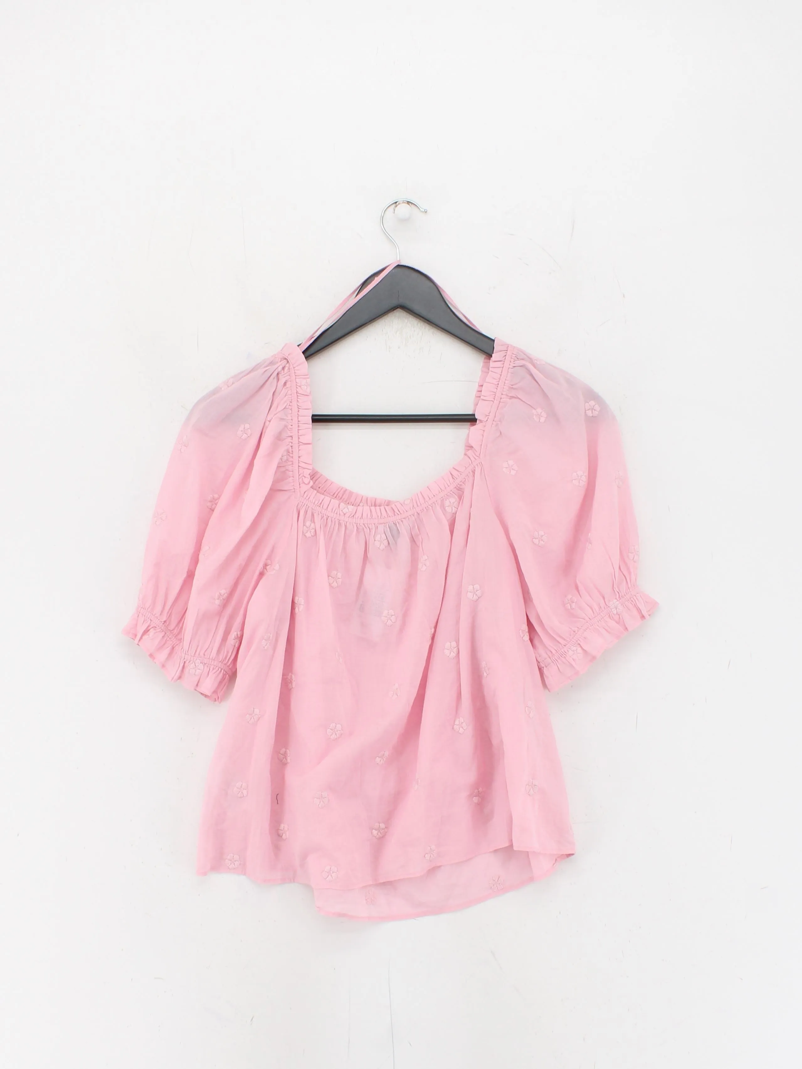 & Other Stories Women's Blouse UK 10 Pink 100% Cotton