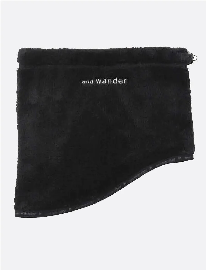 And Wander High Loft Fleece Neck Warmer Black