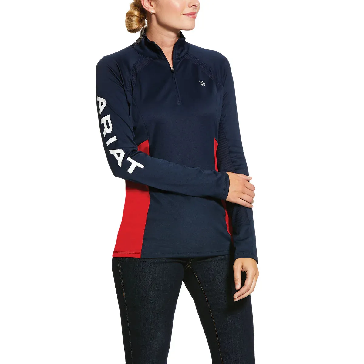 Ariat Womens Sunstopper Team 2.0 1/4 Zip Navy