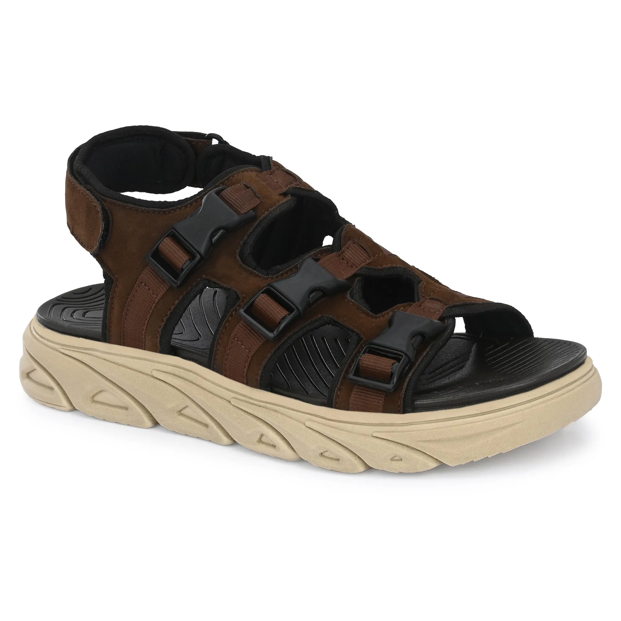 Attitudist Unisex Handcrafted Brown Casual Sandal