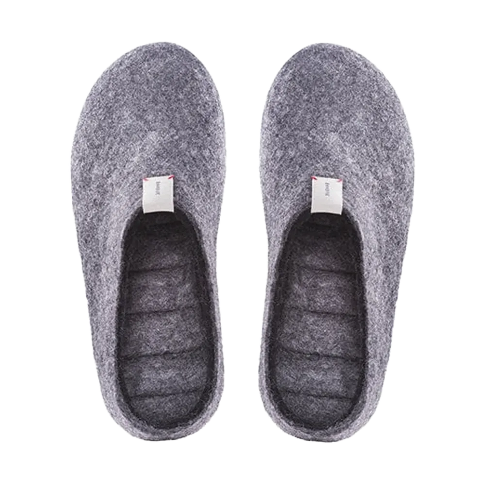 Baabuk Mel Wool Slippers Dark Grey