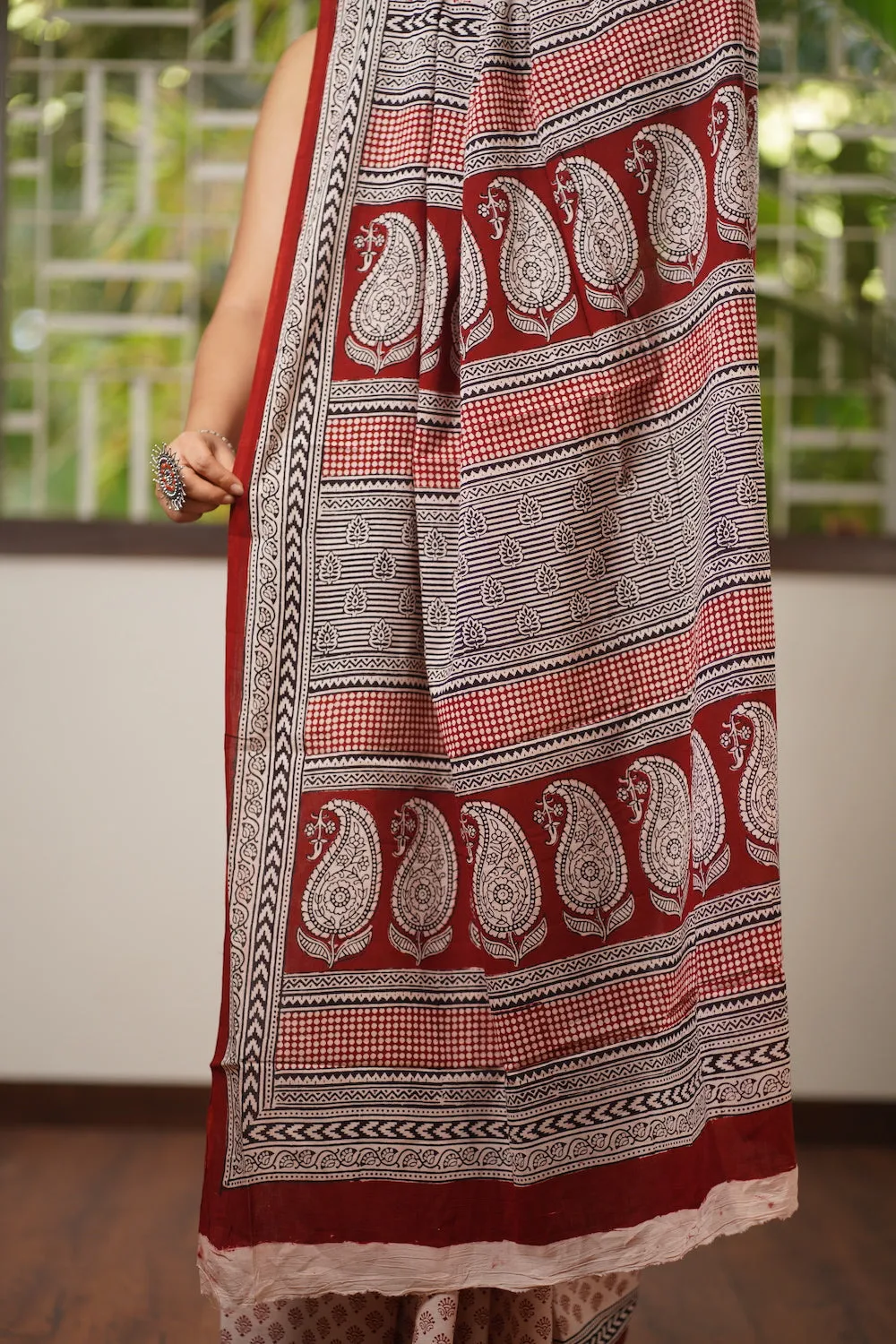 Bagh Hand Block Printed Mul Cotton Saree