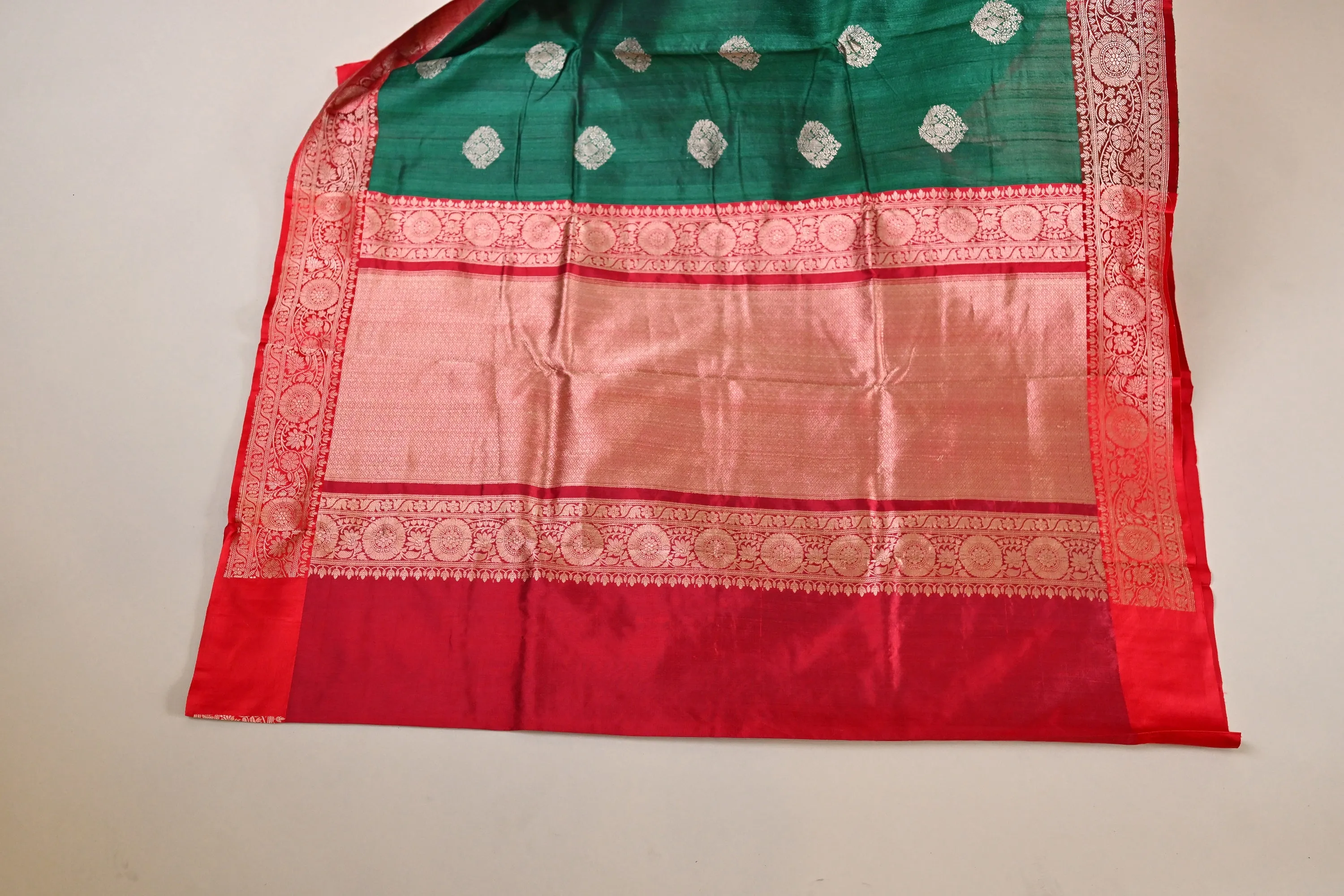 Banarasi handloom green pure silk saree