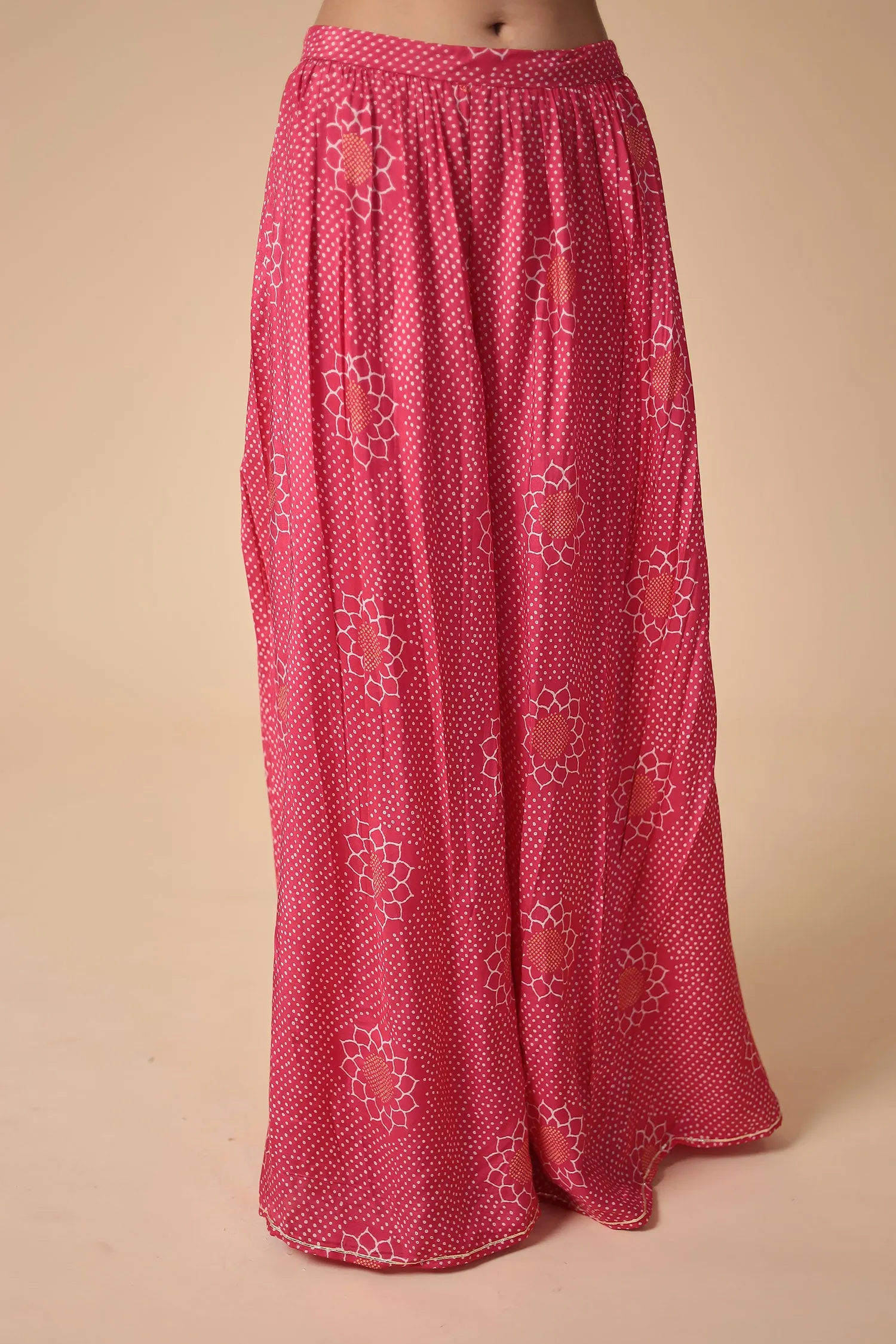 Bandhej Silk Blend Indowestern with Embroidered work.