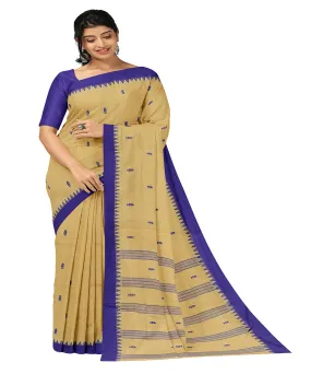 Beige butta handwoven rajahmundry cotton saree