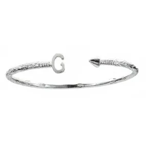 Better Jewelry Personalized Letter   Arrow End West Indian Bangle .925 Sterling Silver