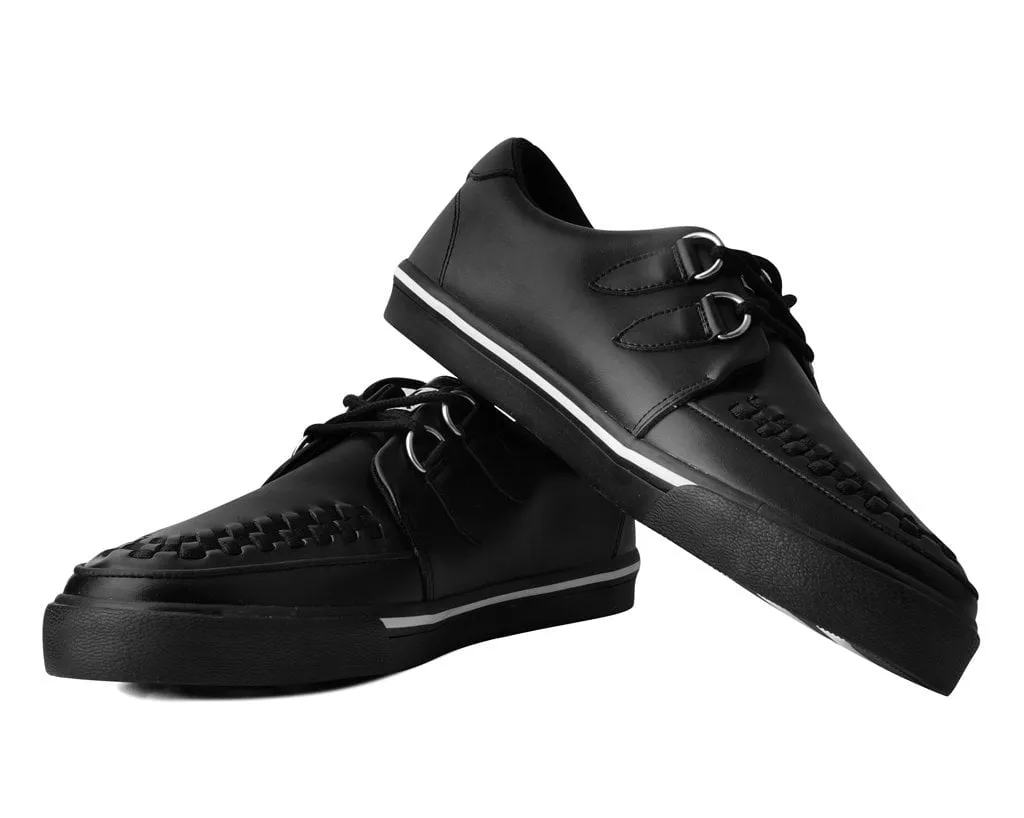 Black Leather D-Ring Sneaker