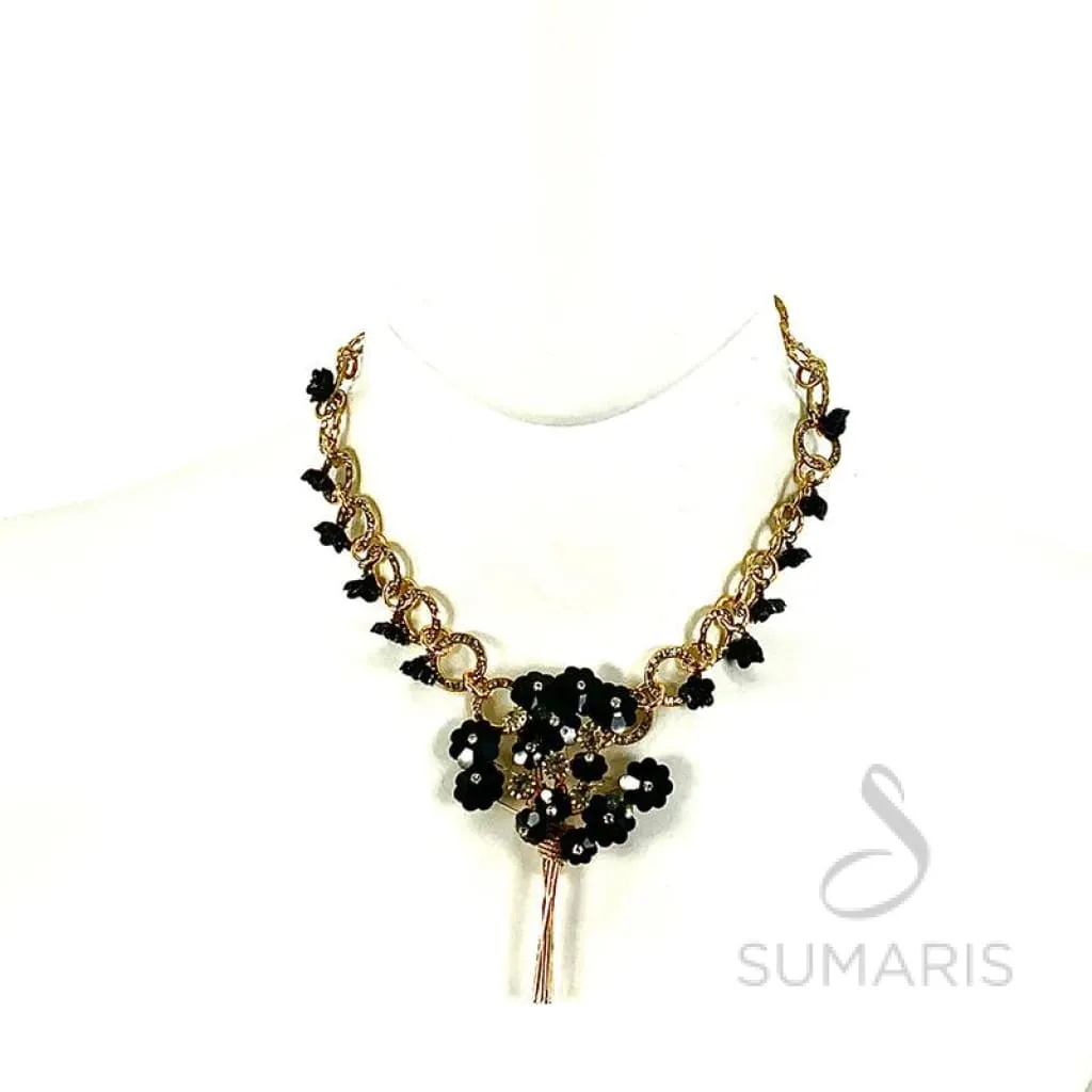 BLACK ROSES OOAK STATEMENT NECKLACE