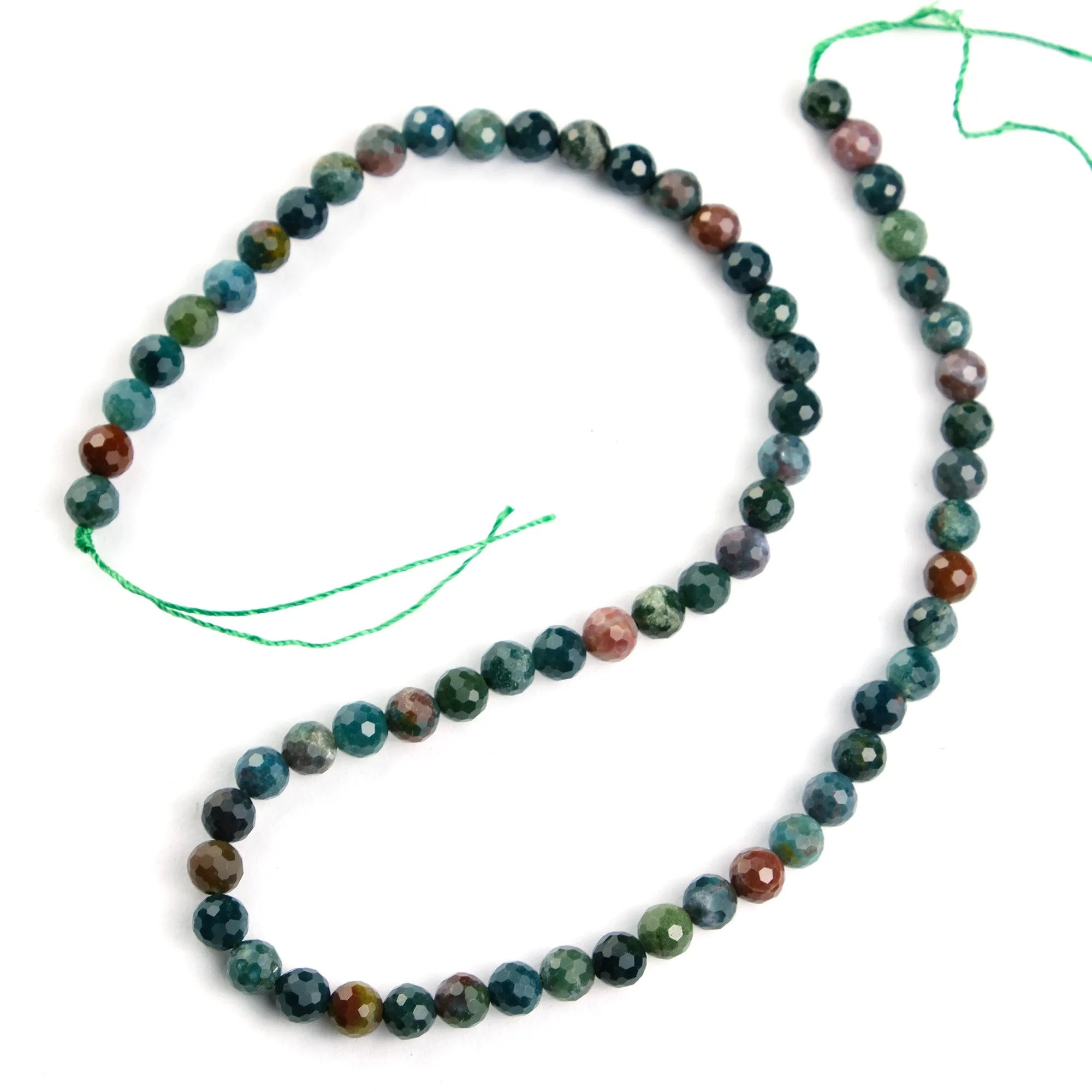 Bloodstone Faceted Rounds 6mm Strand