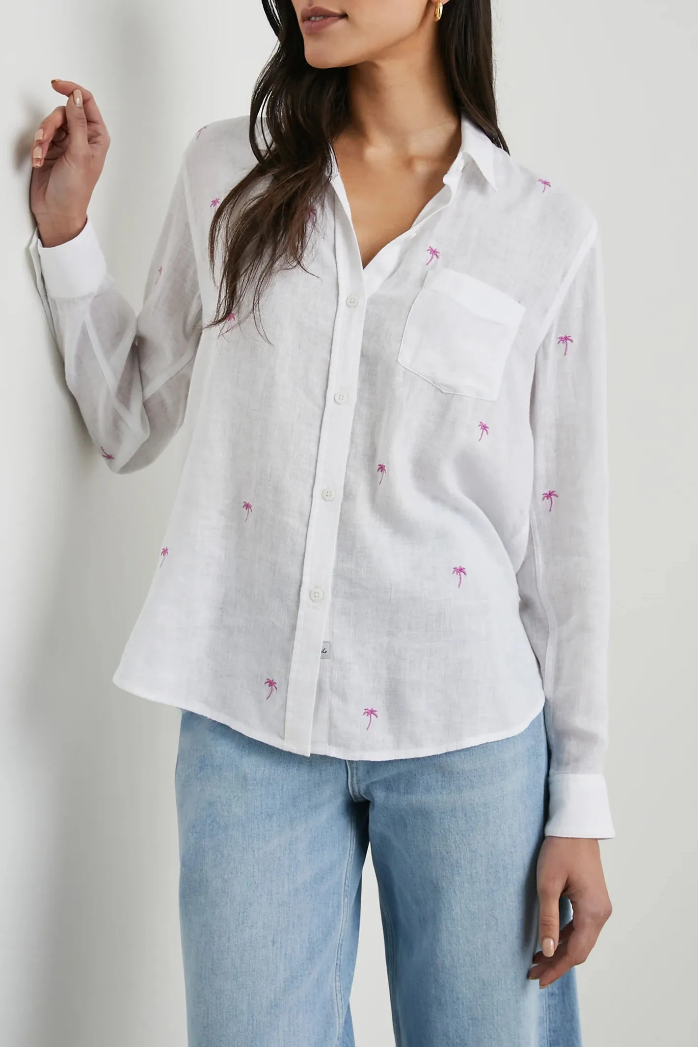 Bluse Charli in Fuchsia Embroidered