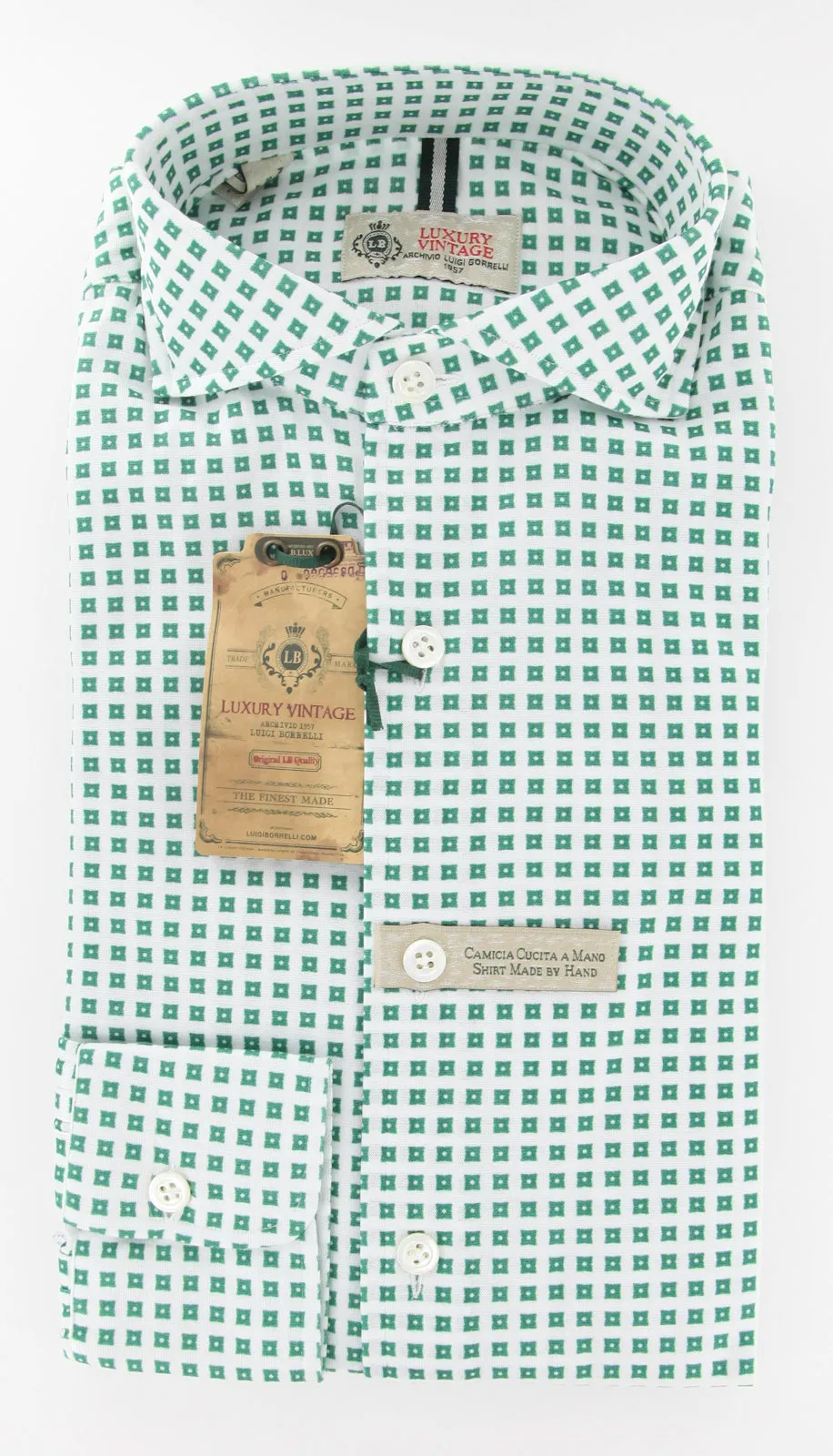 Borrelli Green Casual Shirt – Size: Medium US