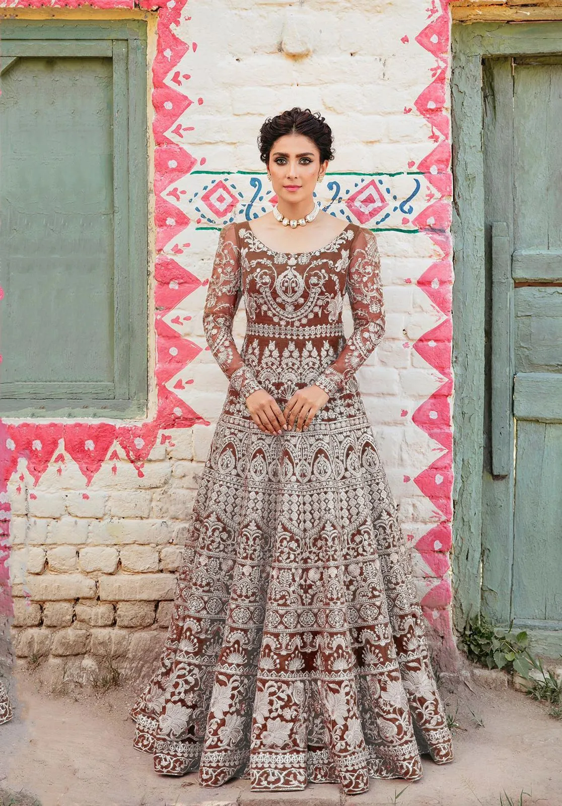 Bridal Heavy Embroidered Anarkali Set - Rent