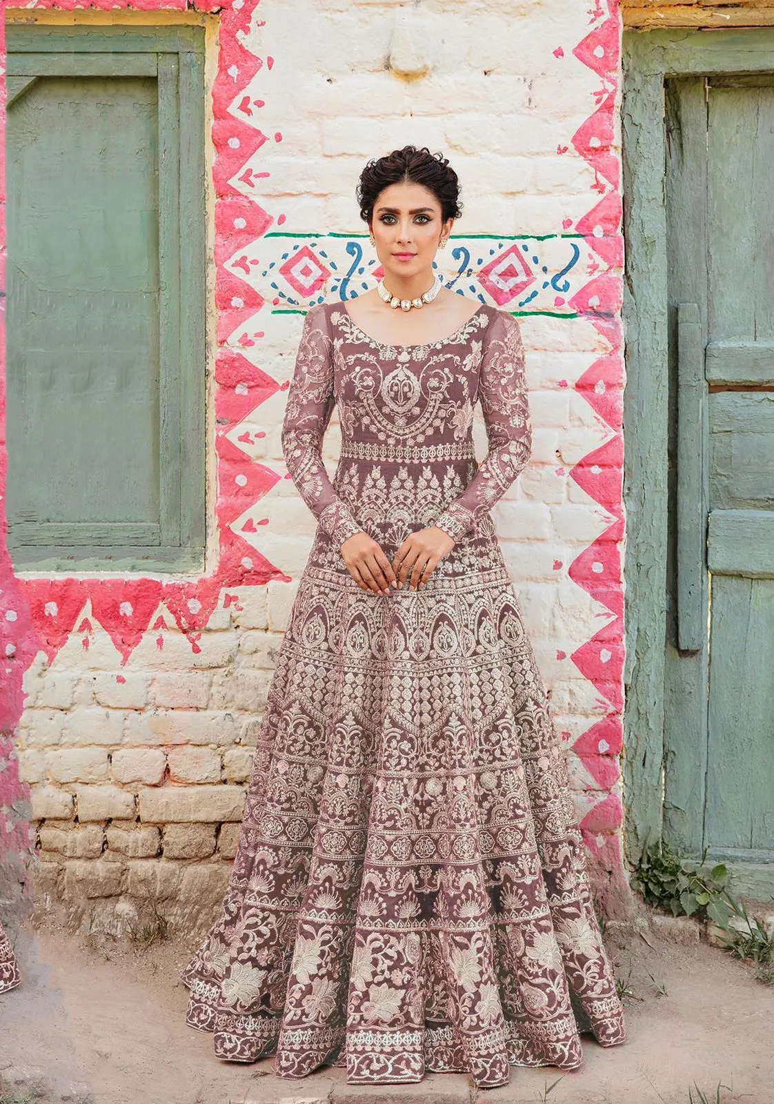 Bridal Heavy Embroidered Anarkali Set - Rent