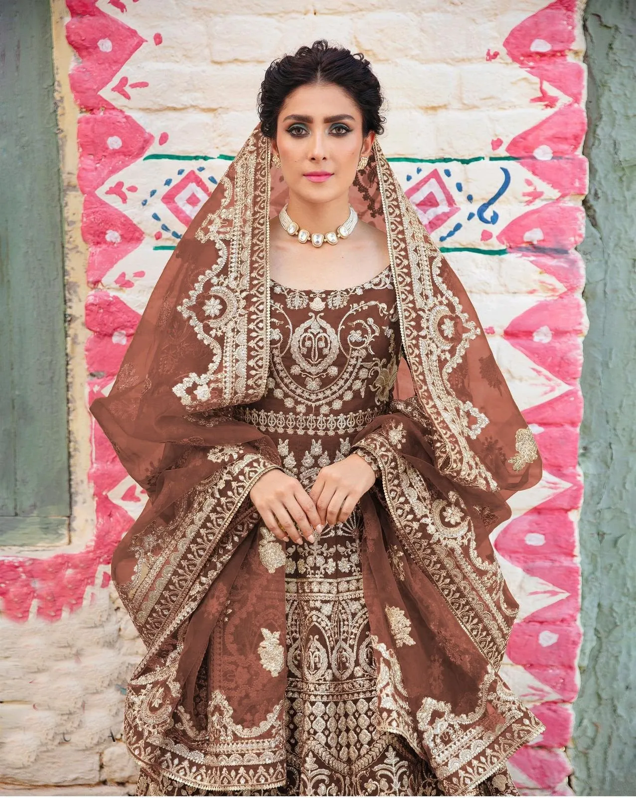 Bridal Heavy Embroidered Anarkali Set - Rent