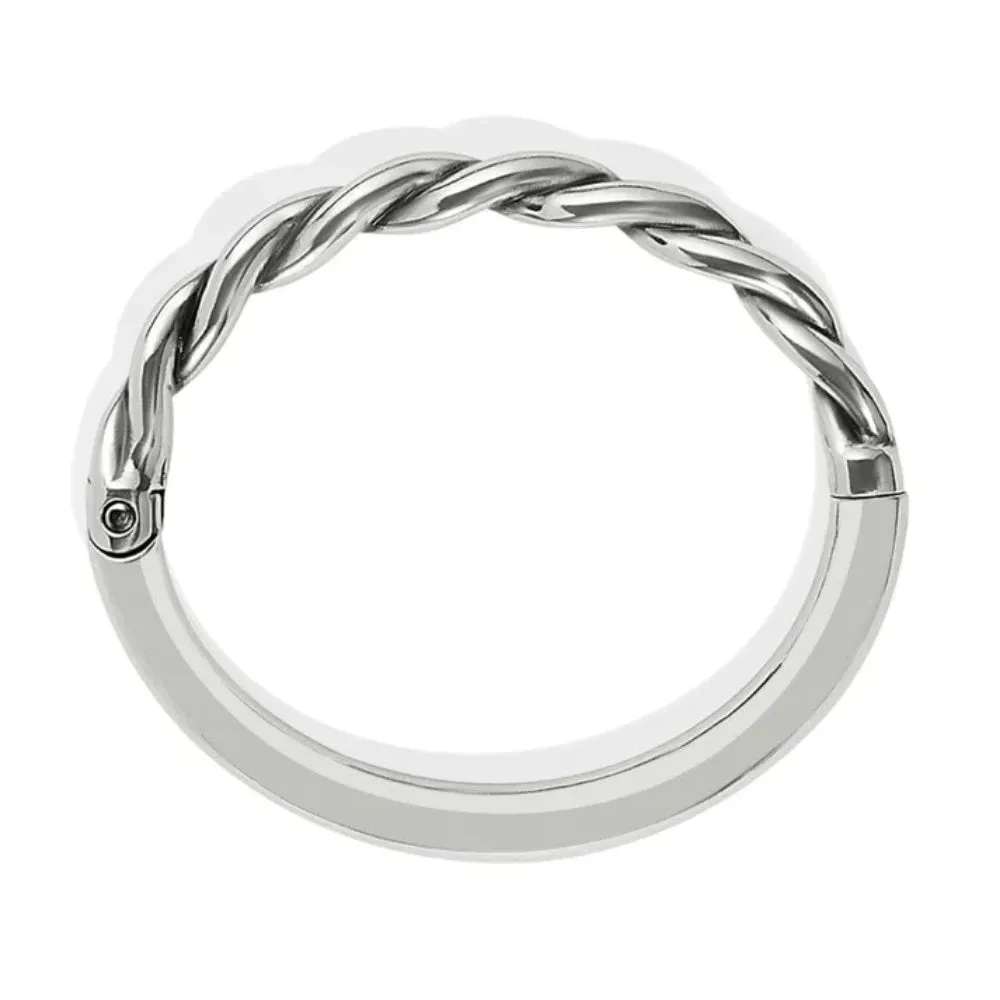 Brighton Interlok Twist Hinged Bangle-Silver