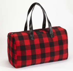 Buffalo Check Duffle Bag with Inner Pockets