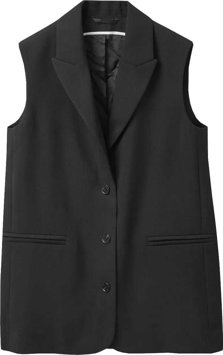 cos Black Sleeveless Wool Blazer BNWT UK 12