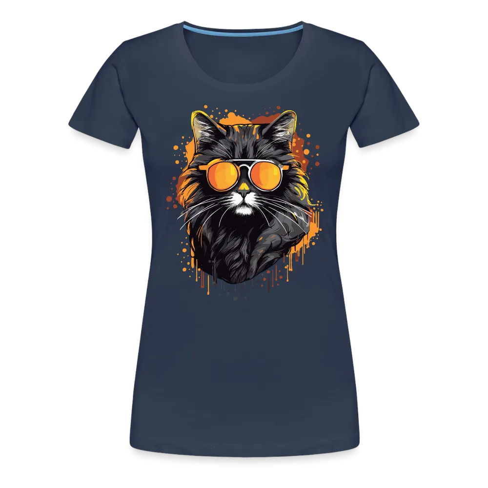 Damen T-Shirt mit Katzenmotiv "Cool Cat"