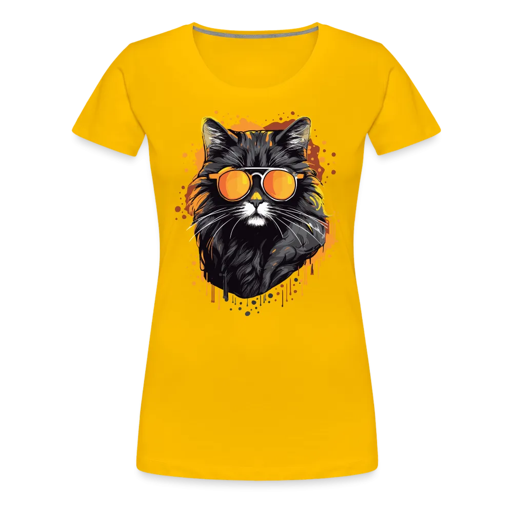 Damen T-Shirt mit Katzenmotiv "Cool Cat"