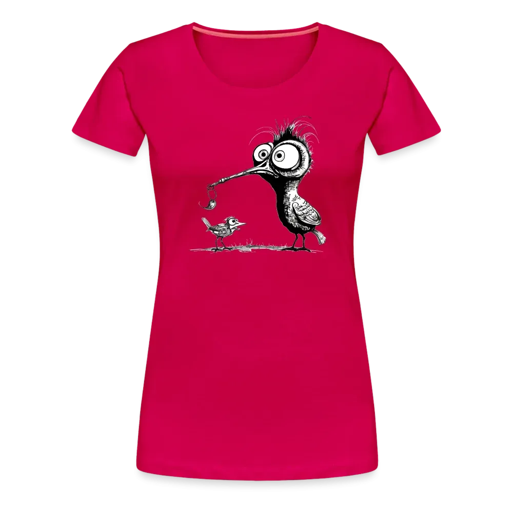 Damen T-Shirt mit Vogelmotiv "Amsel & Spatz"