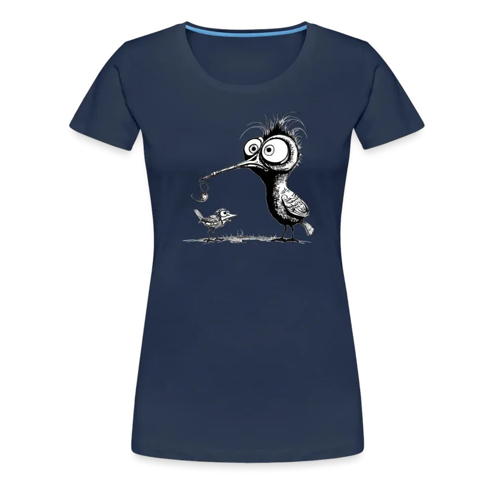 Damen T-Shirt mit Vogelmotiv "Amsel & Spatz"