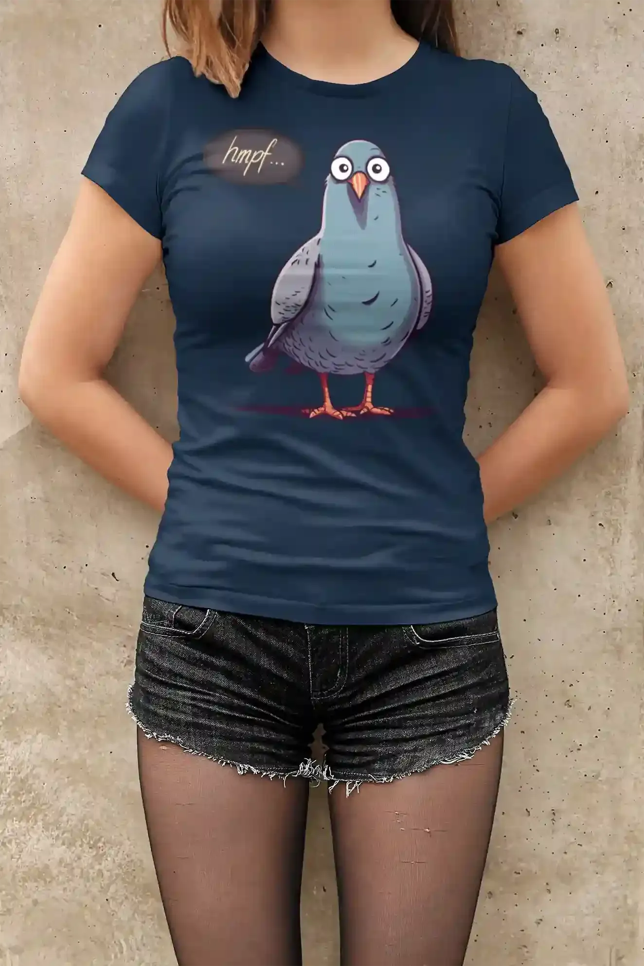 Damen T-Shirt mit Vogelmotiv "Hmpf-Taube"