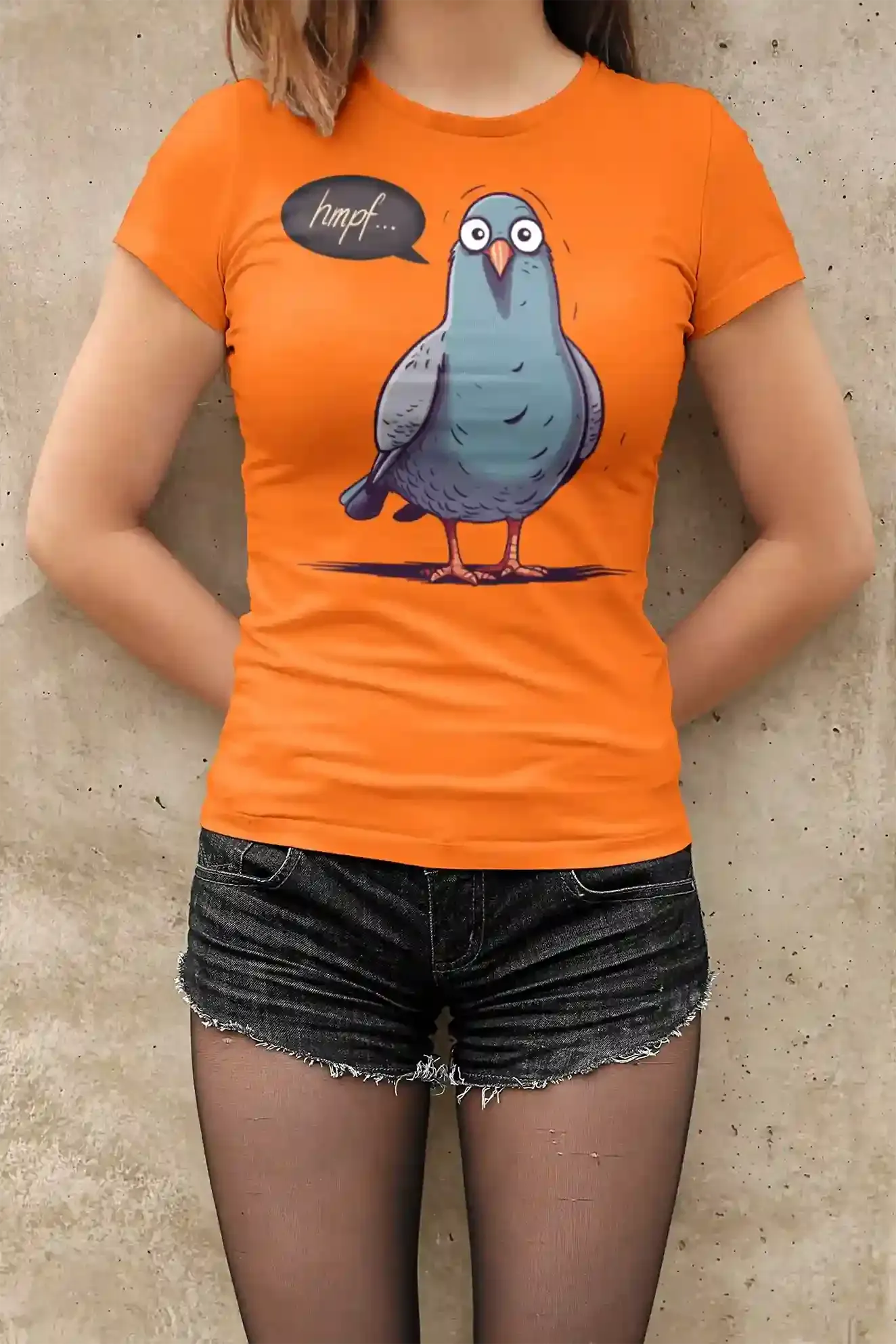 Damen T-Shirt mit Vogelmotiv "Hmpf-Taube"