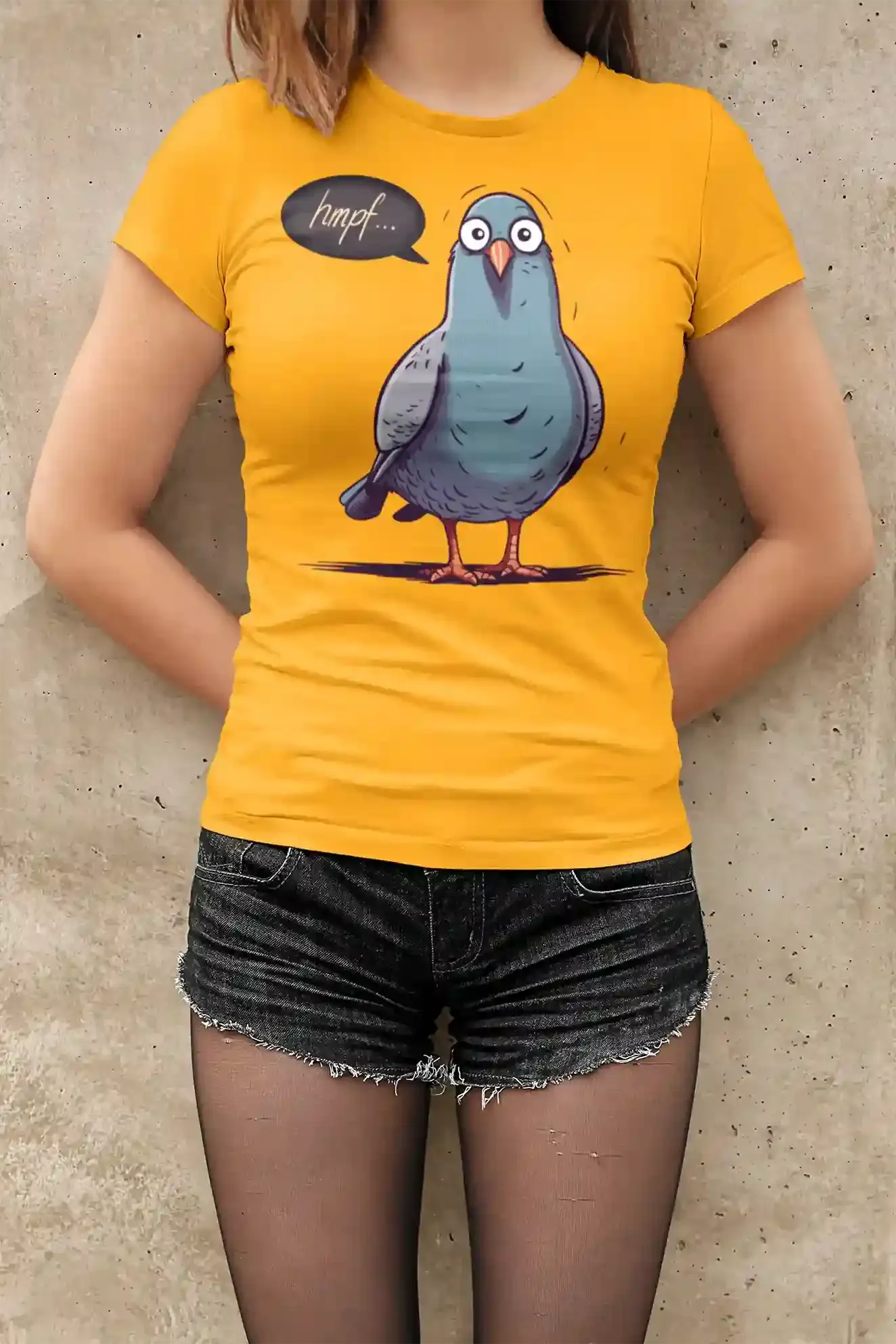 Damen T-Shirt mit Vogelmotiv "Hmpf-Taube"