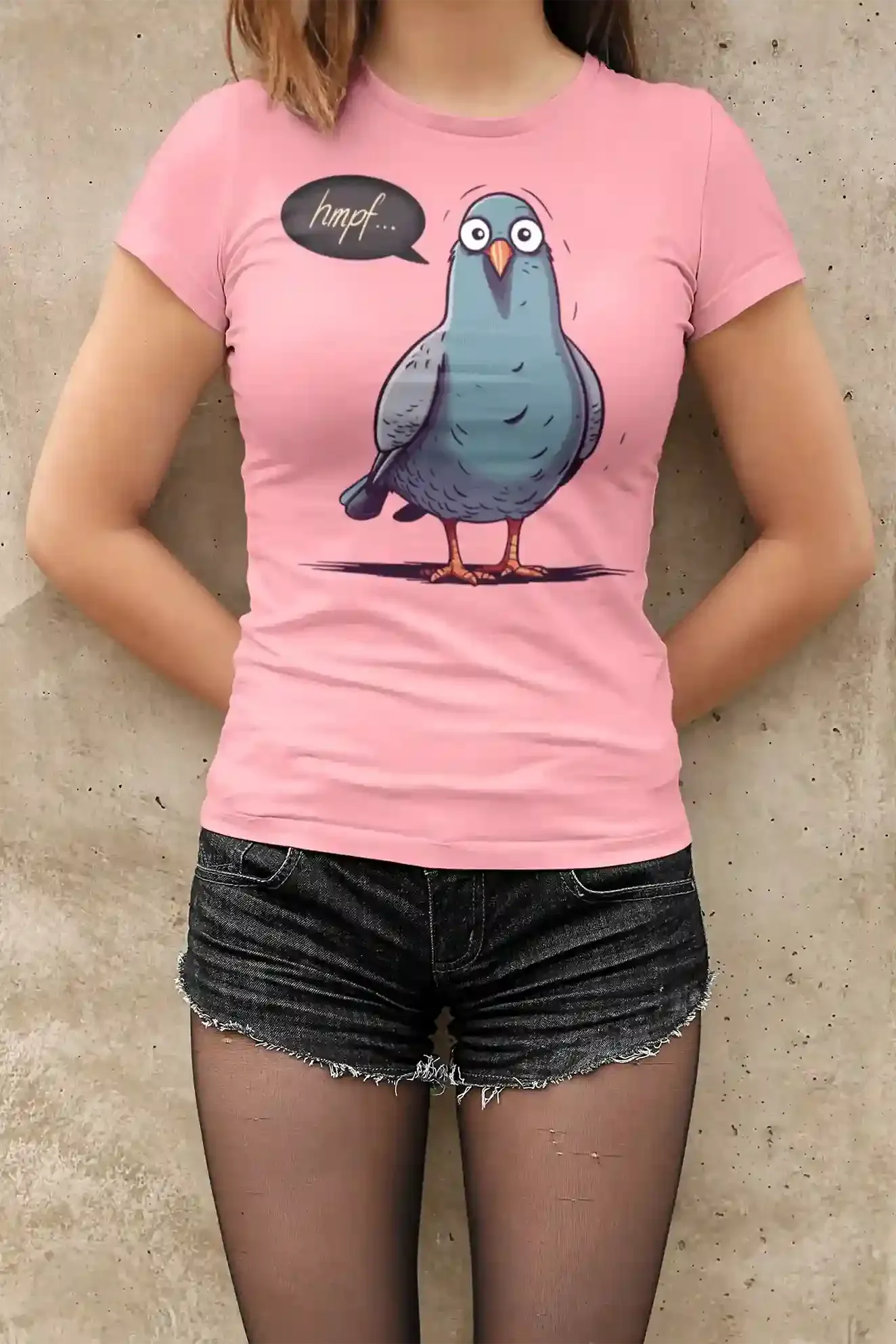 Damen T-Shirt mit Vogelmotiv "Hmpf-Taube"