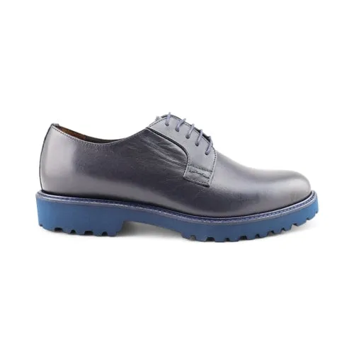 Derby in pelle blu