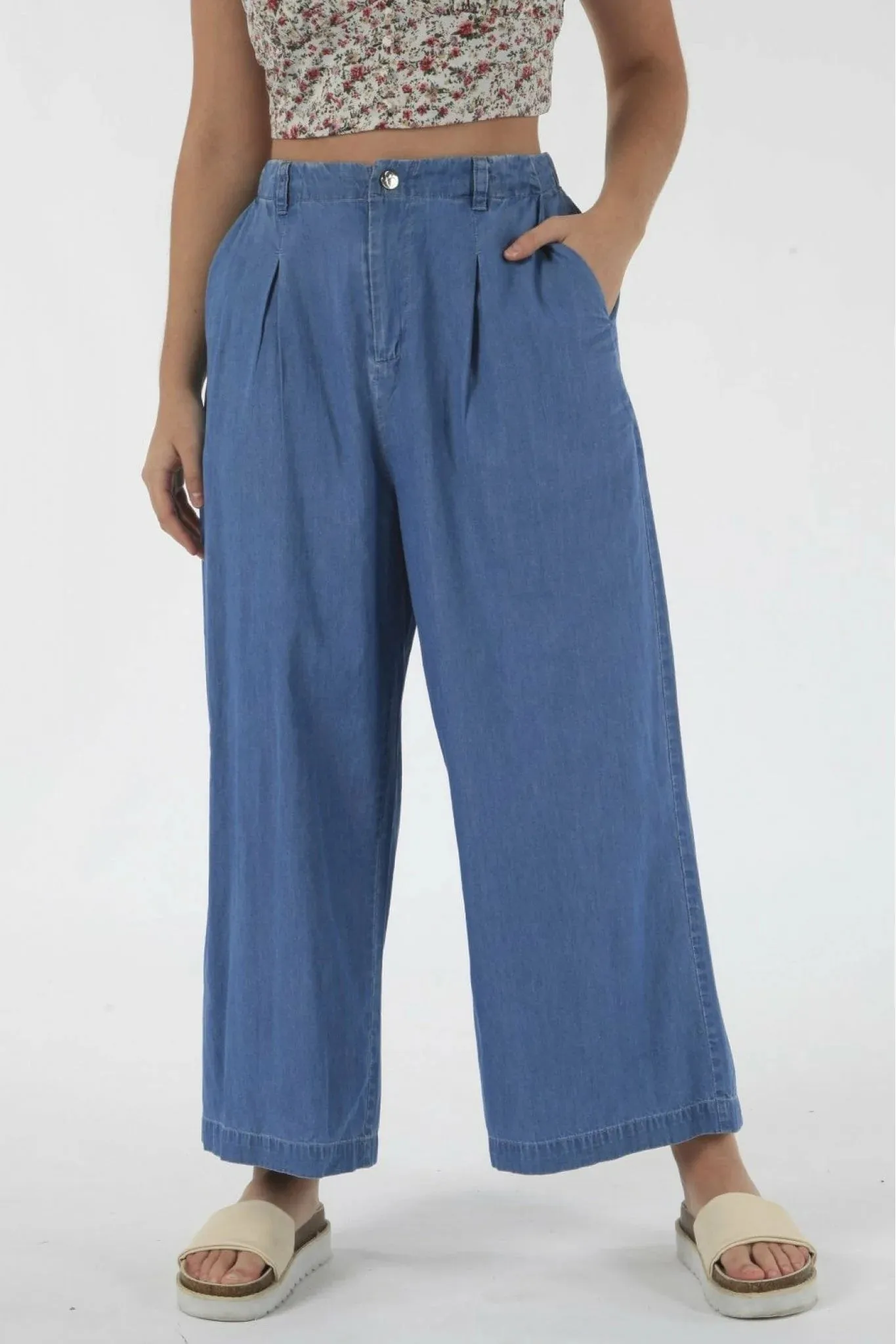 Double Second Blue Chambray Pants