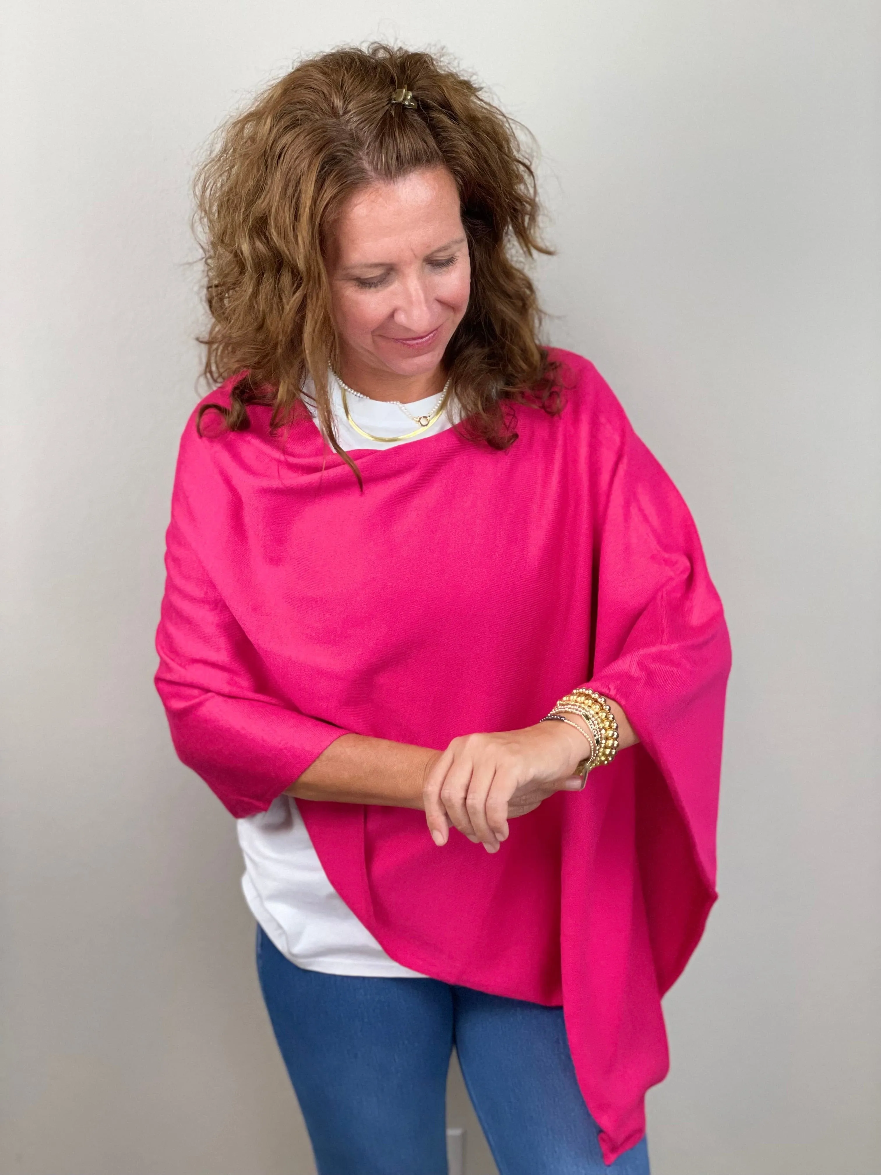 Eden Poncho-Hot Pink