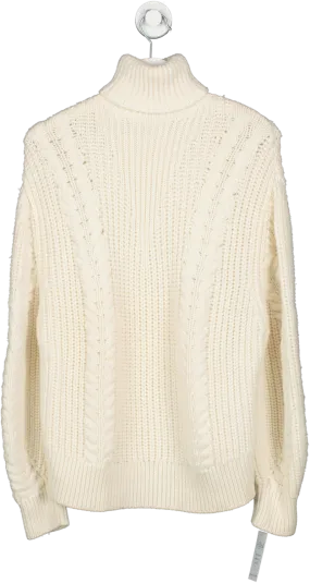 Emilia Wickstead Cream Deep Cable Knit Sweater UK S