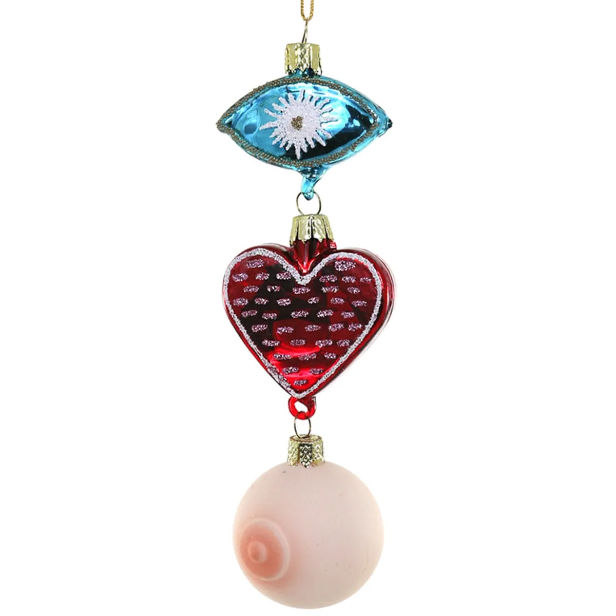 Eye Heart Boobs Ornament