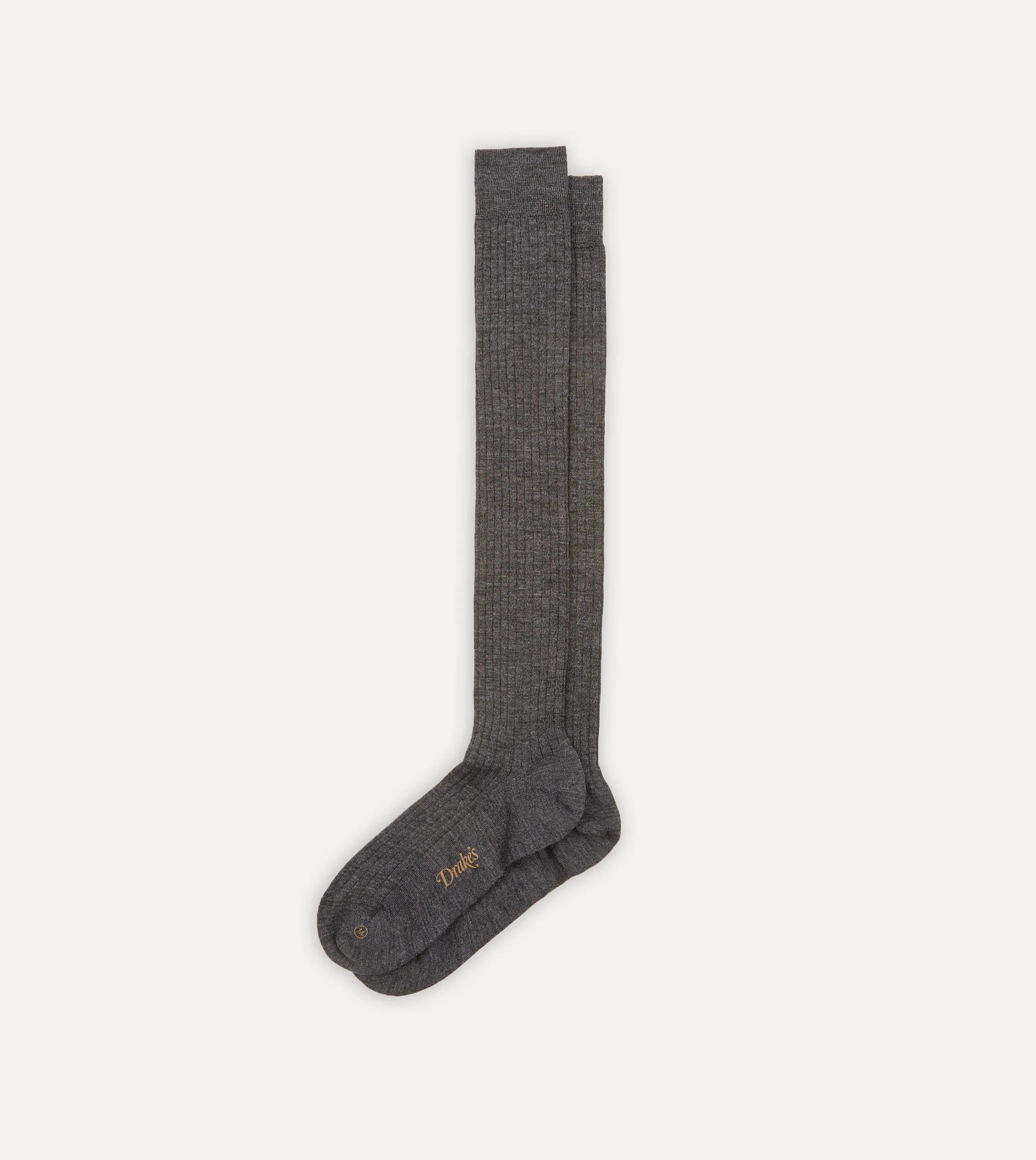 Grey Wool Over-The-Calf Socks