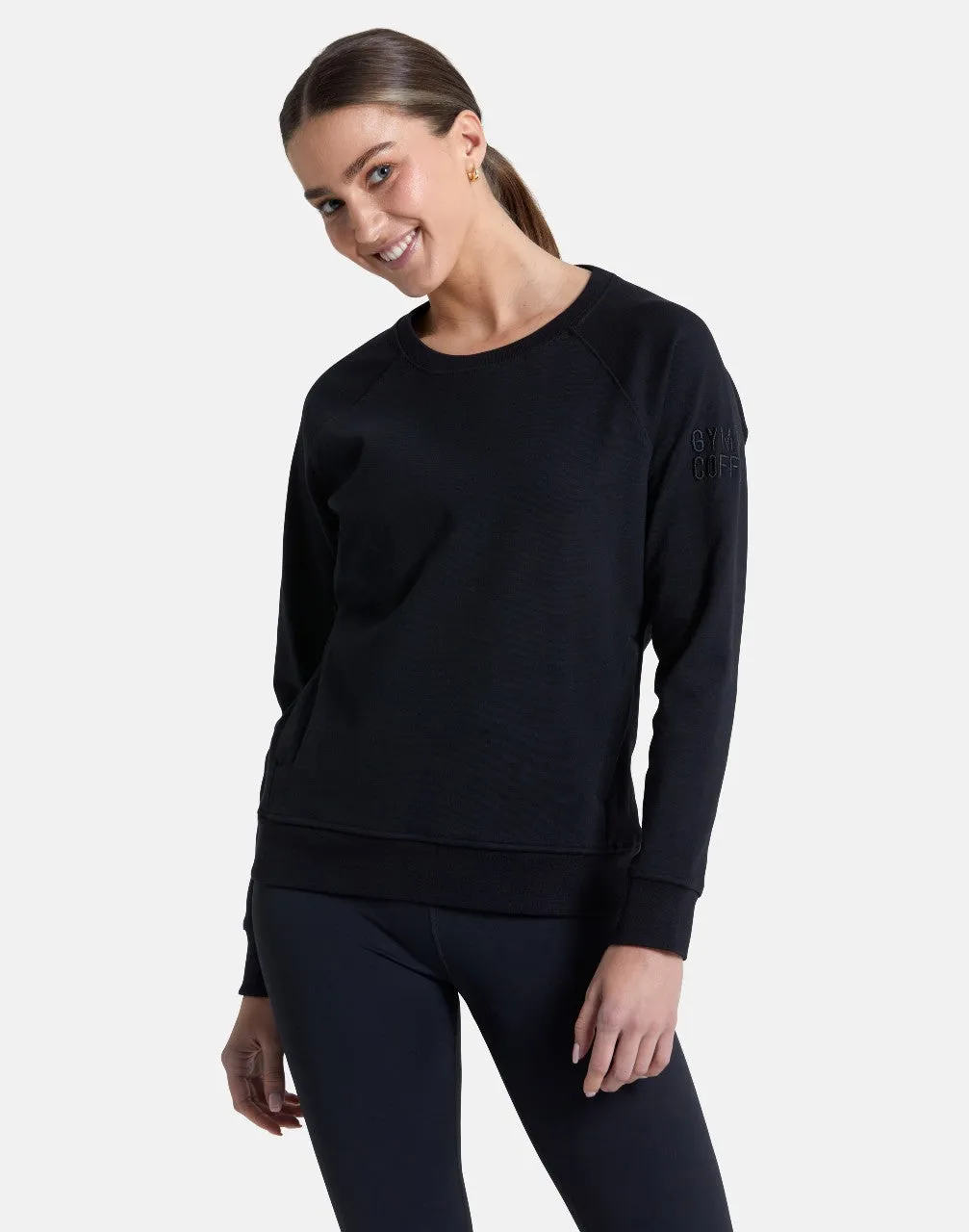 Gym Coffee Essential Crew (Womens) - Black