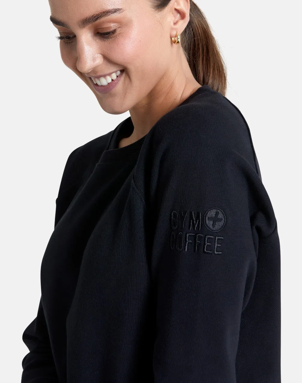 Gym Coffee Essential Crew (Womens) - Black