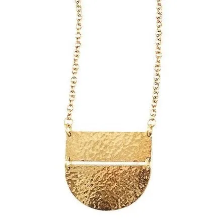 Half Moon Brass Necklace - Long