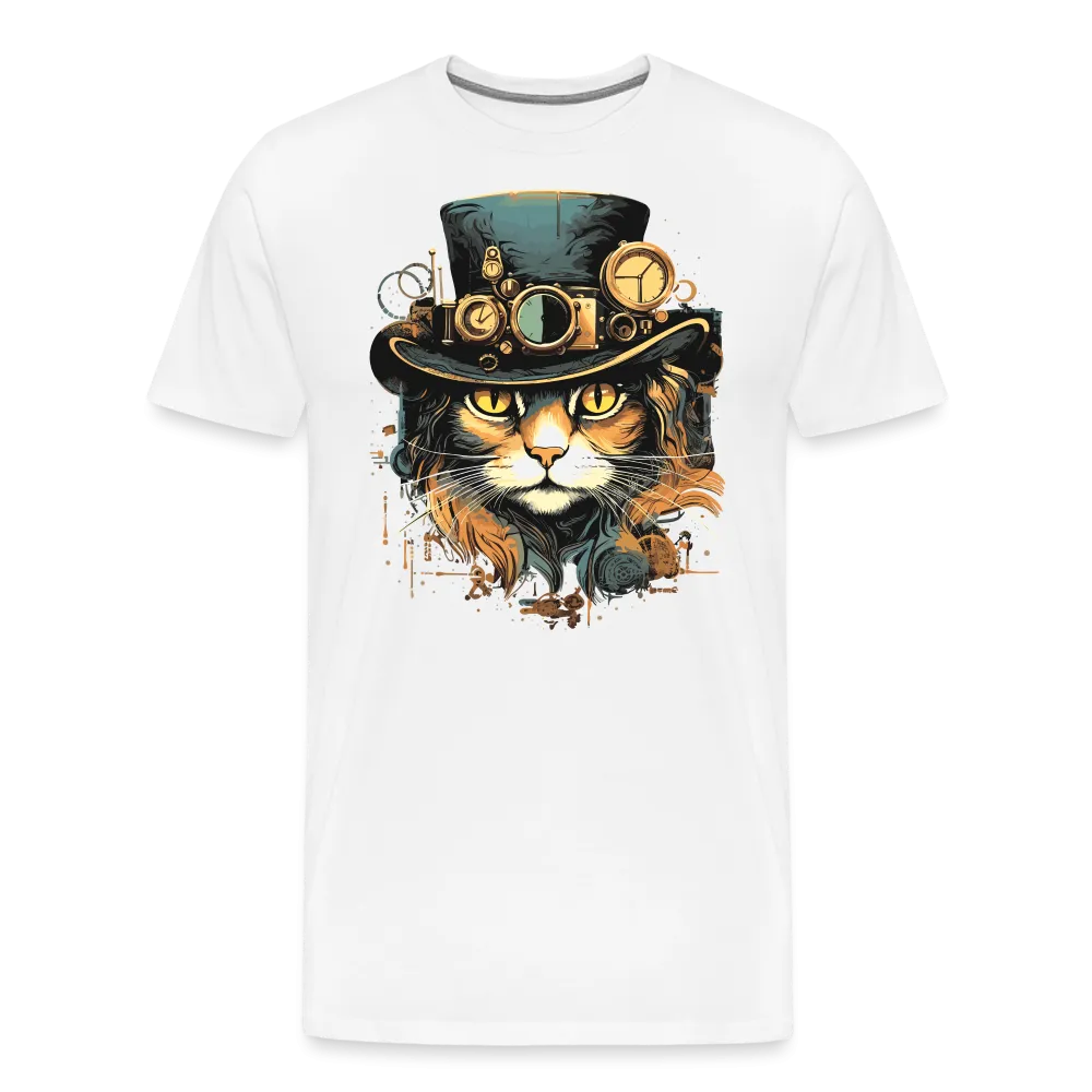 Herren T-Shirt mit Katzenmotiv "Steampunk Cat"