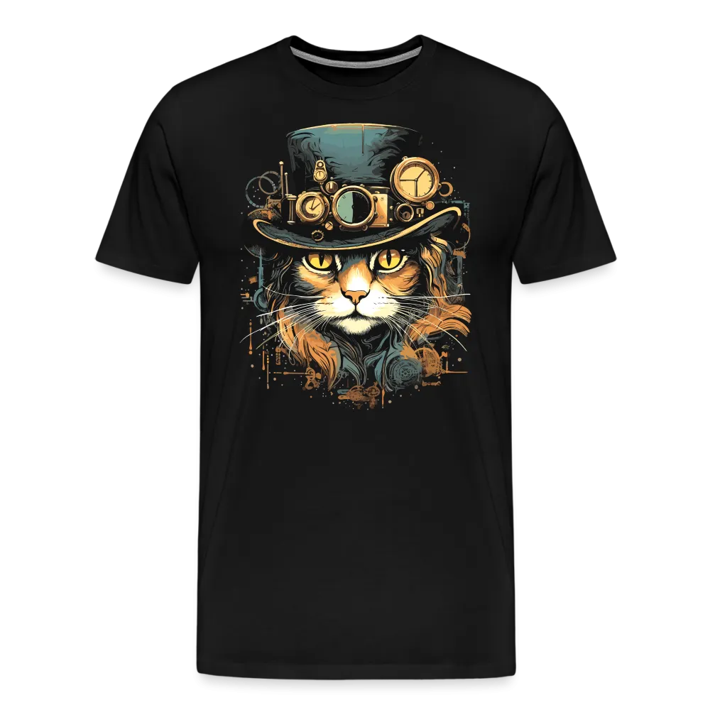 Herren T-Shirt mit Katzenmotiv "Steampunk Cat"