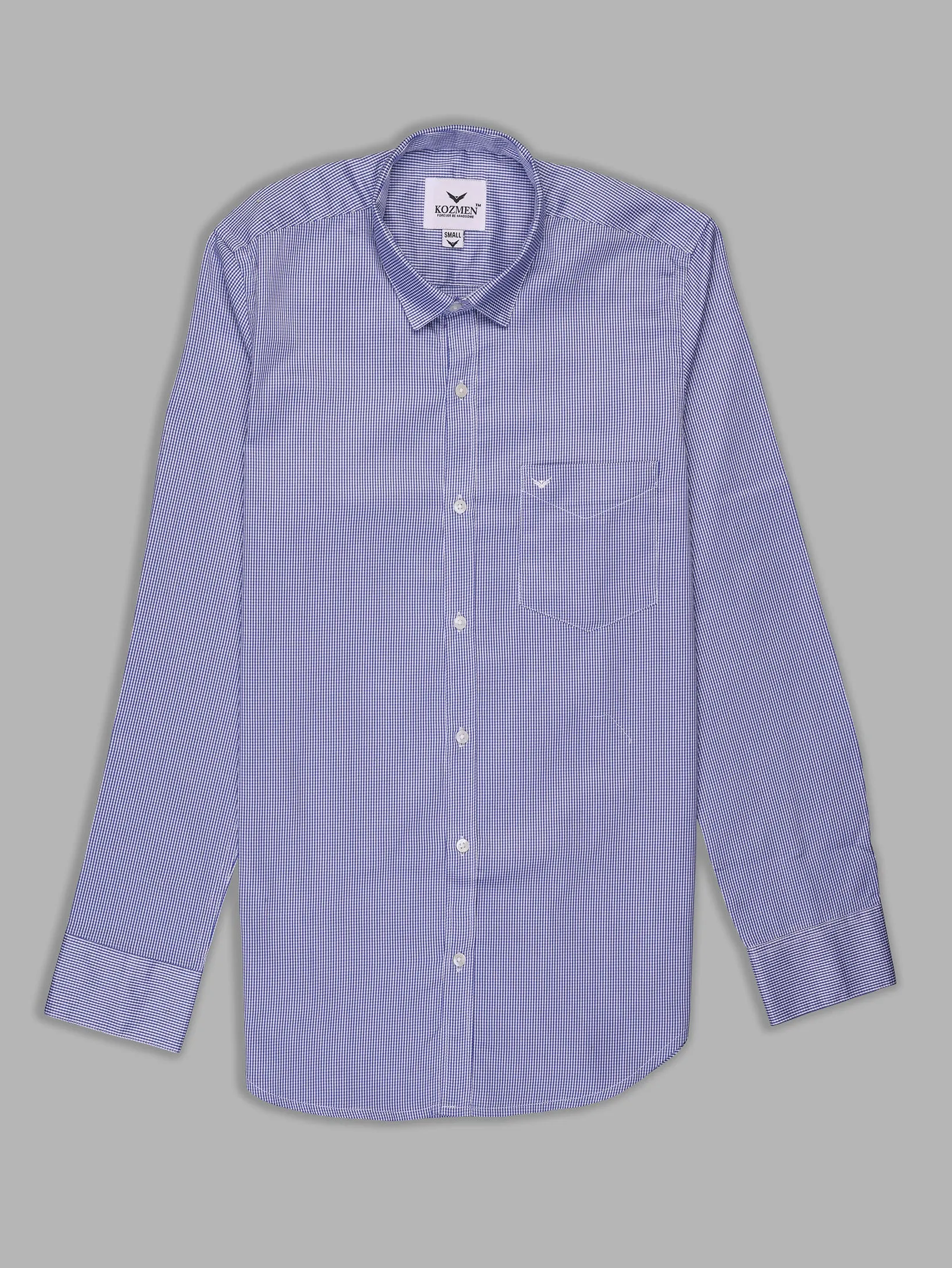 indigo shepherd check cotton shirt